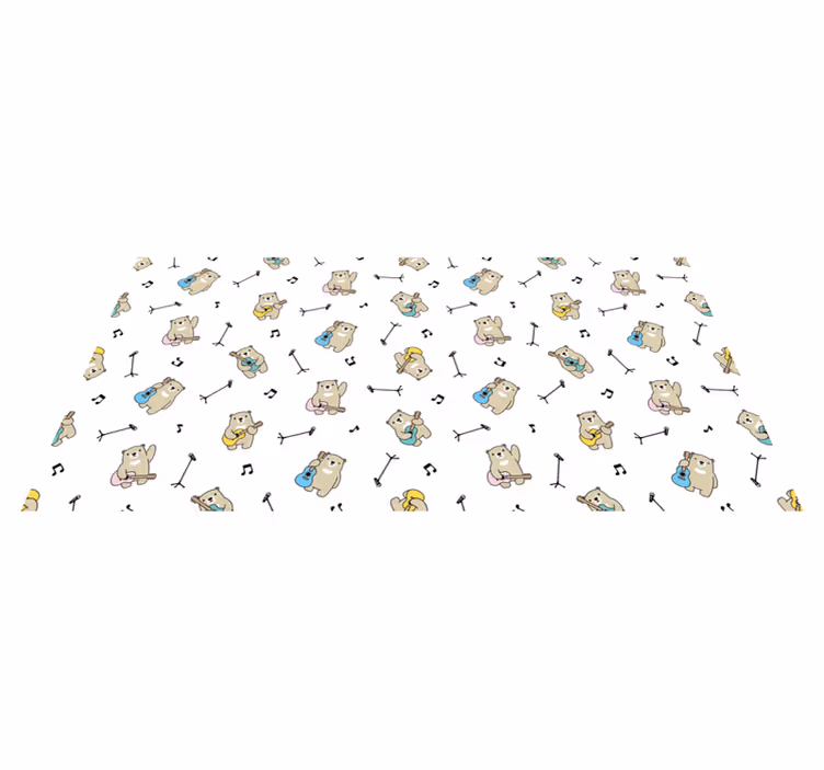 Tapis vinyle chambre bébé thème des ours musicaux - TenStickers