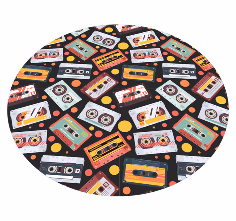 Tapis vinyle vintage motif cassette rétro - TenStickers