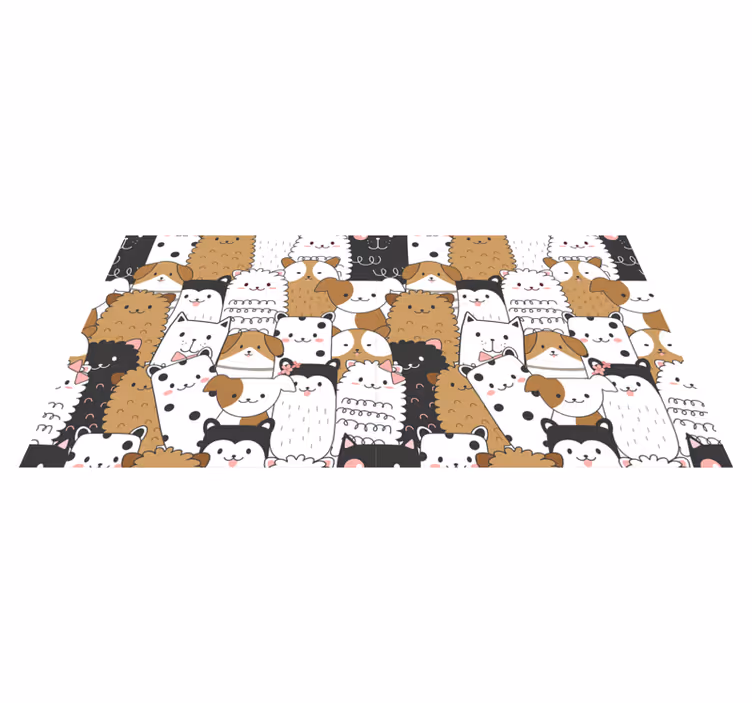 Tapis vinyle animal Incroyables chiens mignons sans couture - TenStickers