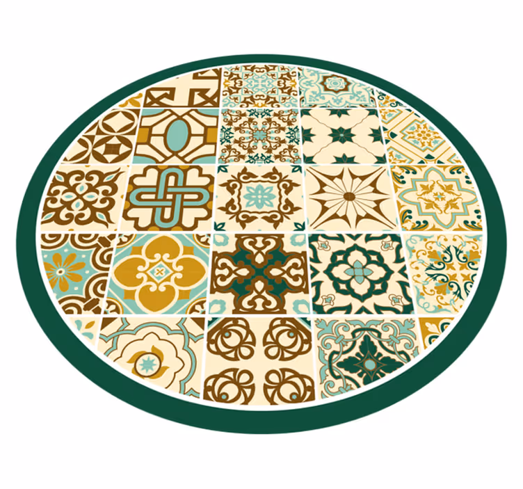 Tapis vinyle carreaux de ciment motifs vintage - TenStickers