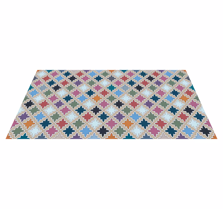 Tapis mosaique vinyle composition florale Énergique - TenStickers