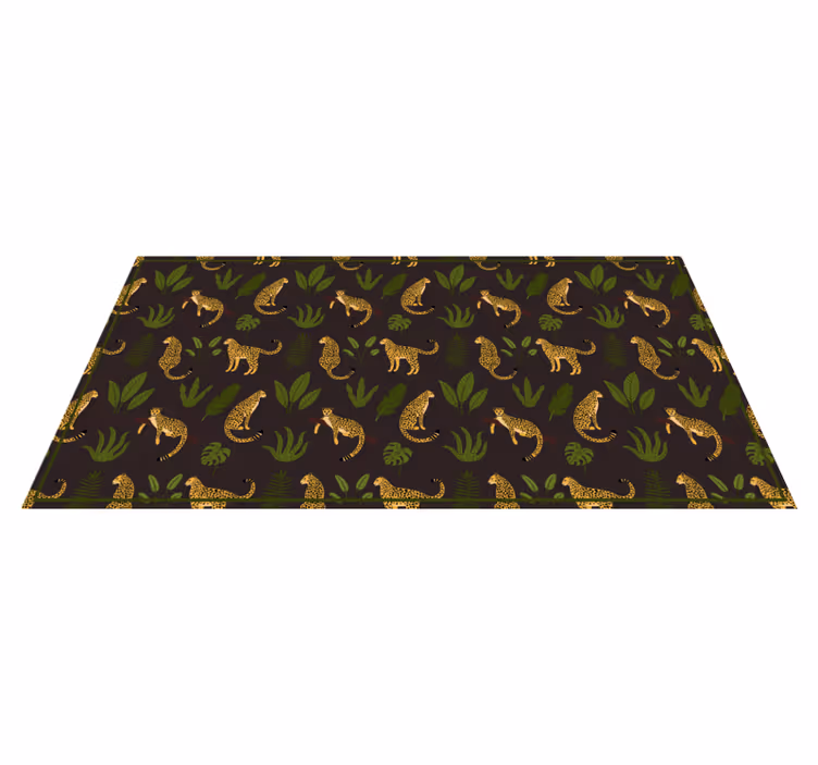 Tapis vinyle animal motif feuille de léopard - TenStickers