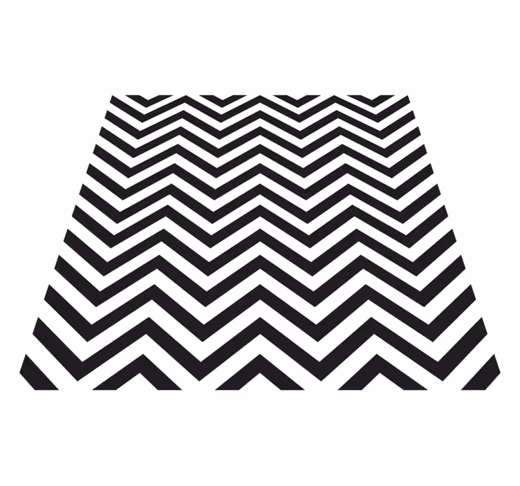Tapis vinyle salon Lignes classiques en zigzag noir et blanc - TenStickers