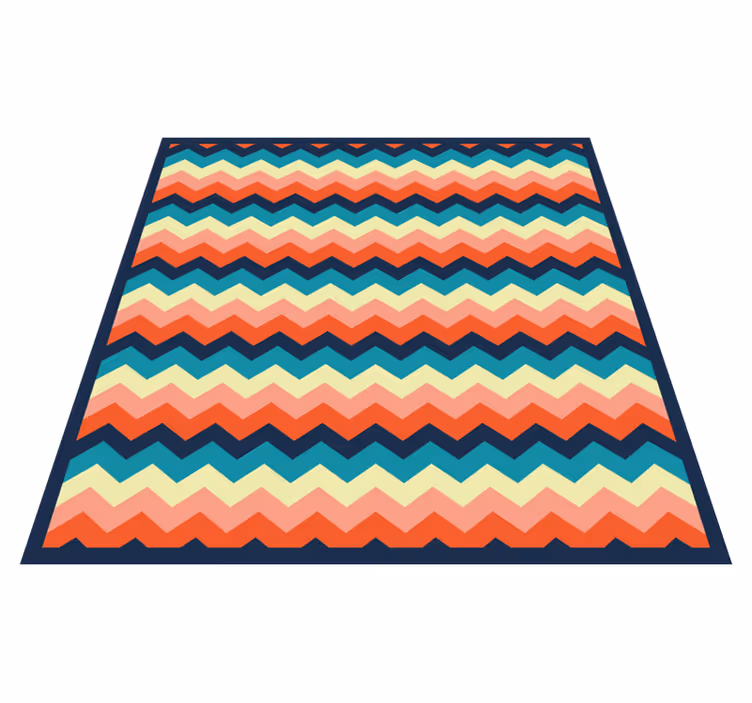 Tapis vinyle rayures motif chevrons colorés - TenStickers