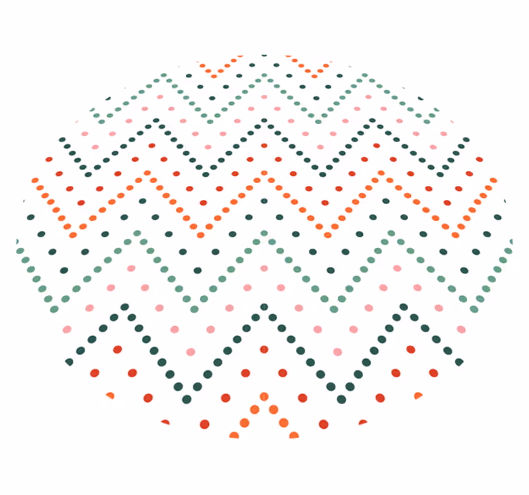 Tapis vinyle rond Lignes en zigzag dods multicolores - TenStickers