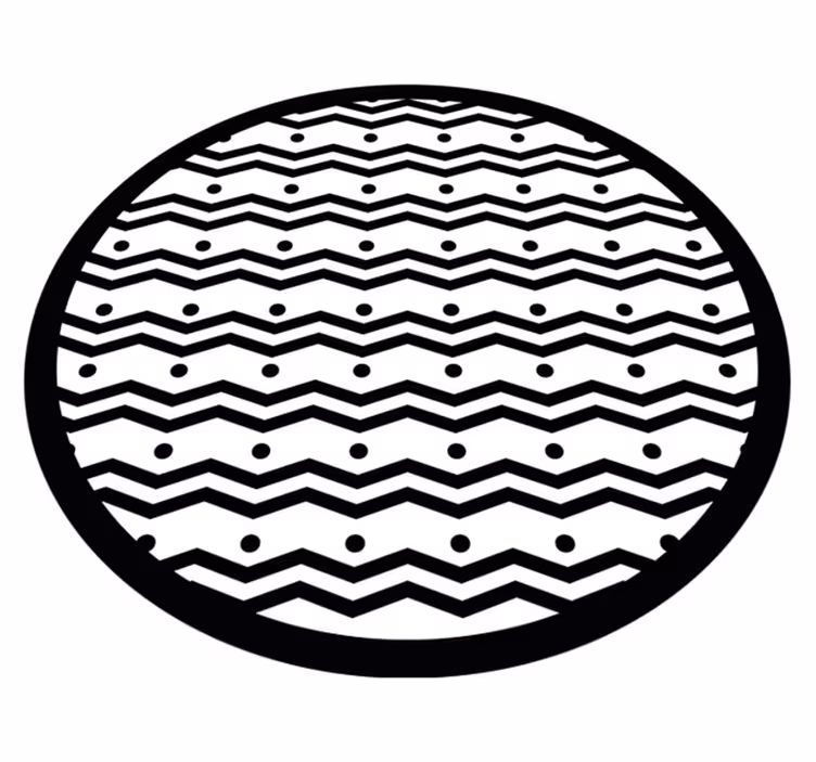 Tapis vinyle géométrique motif à pois ondulés - TenStickers