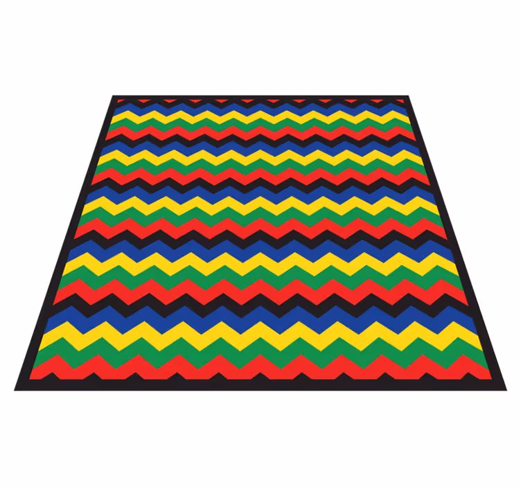 Tapis vinyle géométrique élément en zigzag vivant - TenStickers