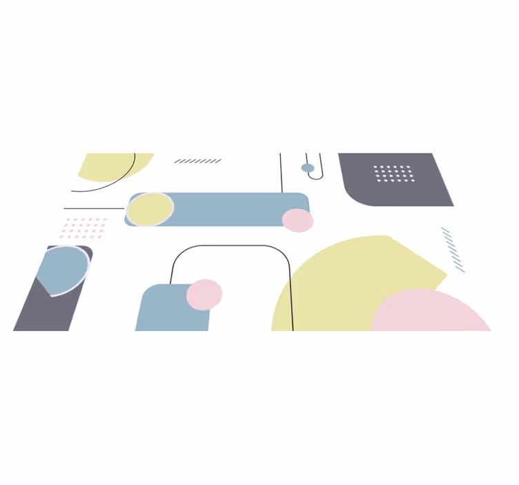 Tapis vinyle géométrique formes géométriques pastel - TenStickers
