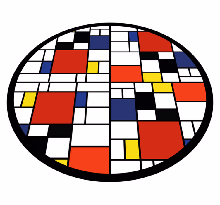 Tapis vinyle design moderne agencement en blocs de couleur - TenStickers