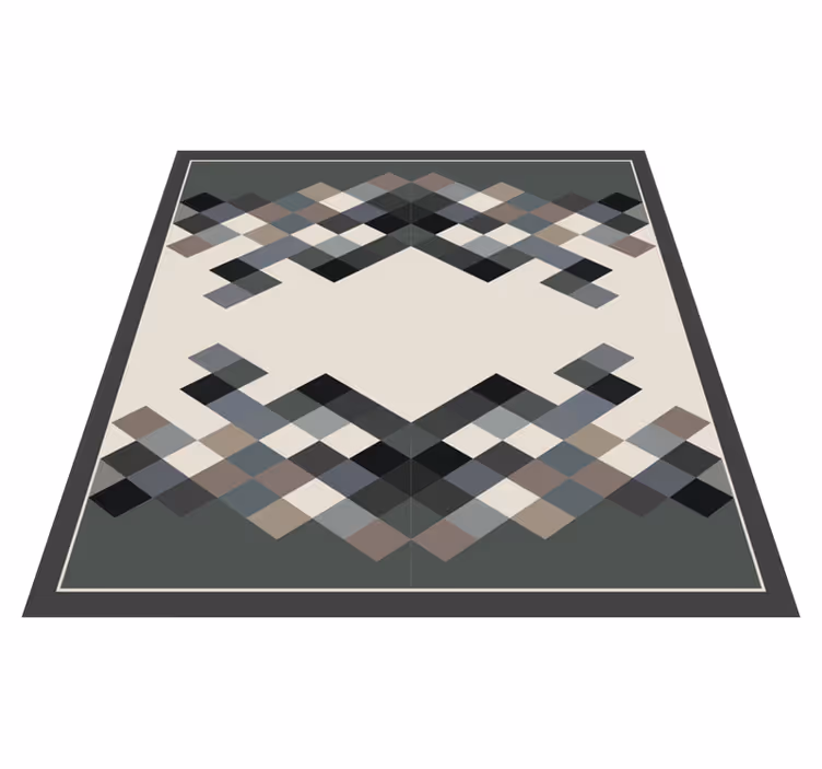 Tapis vinyle moderne Gris marron et blanc - TenStickers