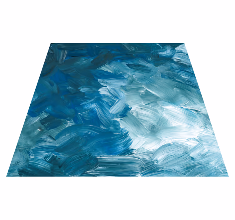 Tapis vinyle moderne Coup de pinceau abstrait bleu - TenStickers