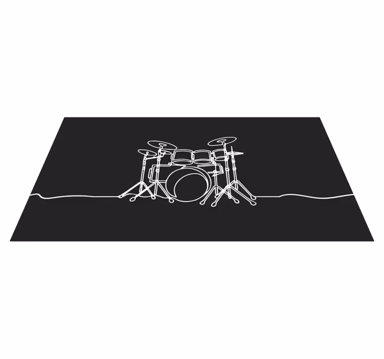 Tapis vinyle élégant art au trait fin batterie - TenStickers