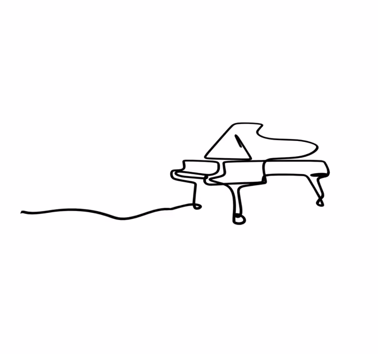 Tapis vinyle moderne Trait piano design mignon - TenStickers