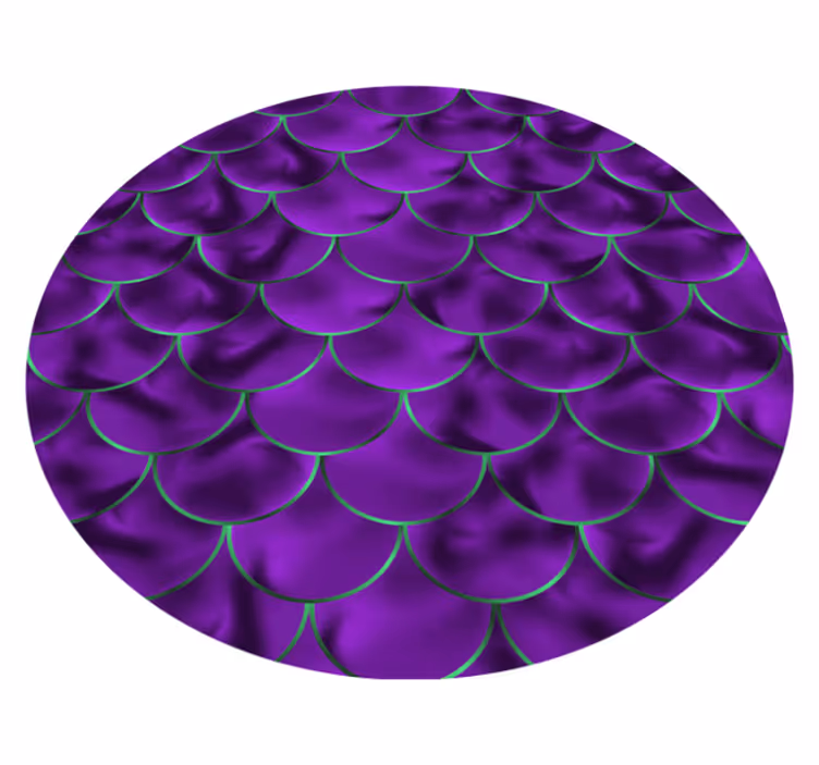 Tapis vinyle rond Squama de poisson écaille de sirène - TenStickers
