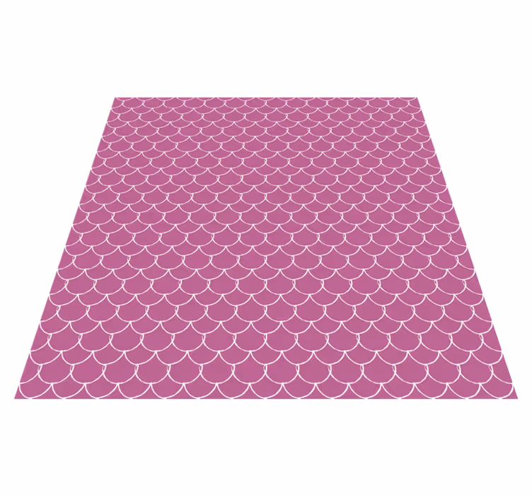 Tapis vinyle animal écailles de sirène roses - TenStickers
