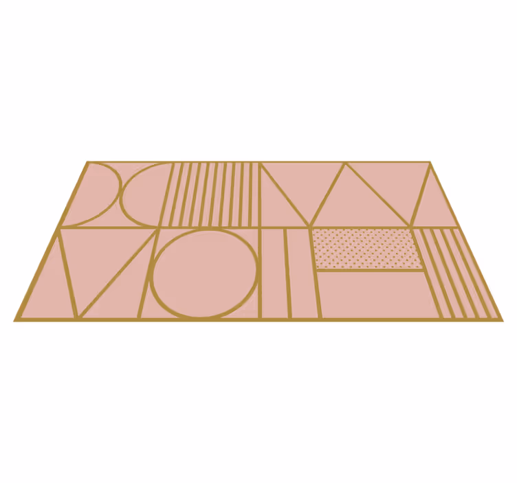 Tapis vinyle rectangulaire Bloc de couleurs or et rose - TenStickers