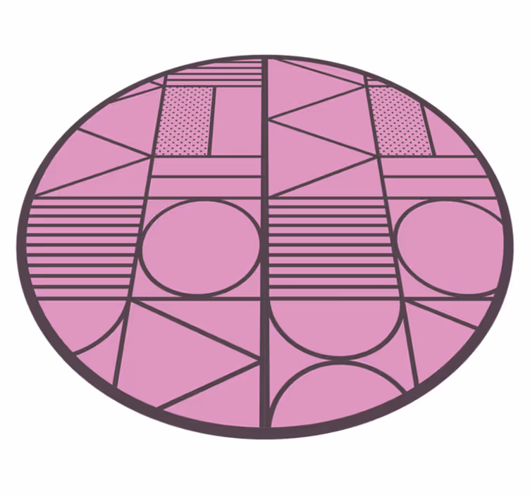 Tapis vinyle géométrique formes roses - TenStickers