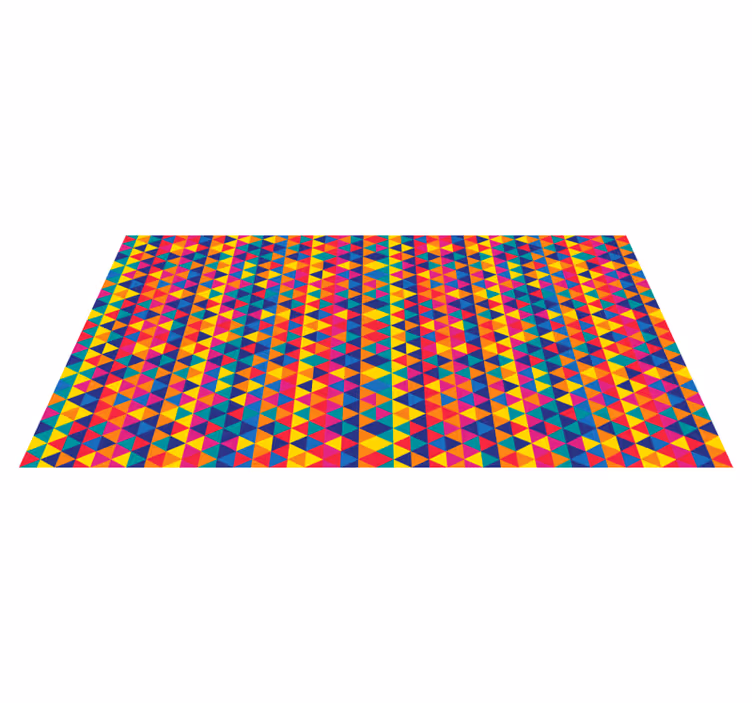 Tapis vinyle géométrique motif de triangles colorés - TenStickers