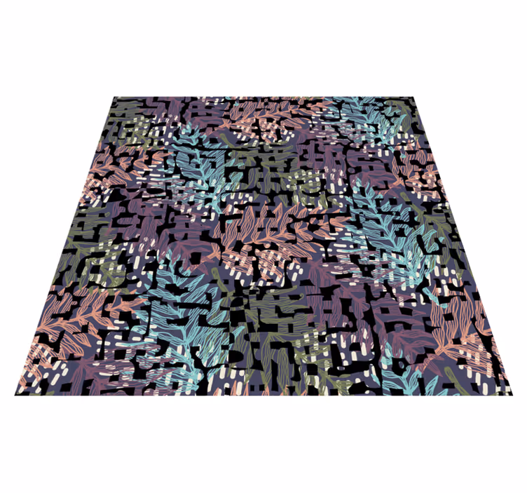 Tapis vinyle nature motif coloré feuillu - TenStickers