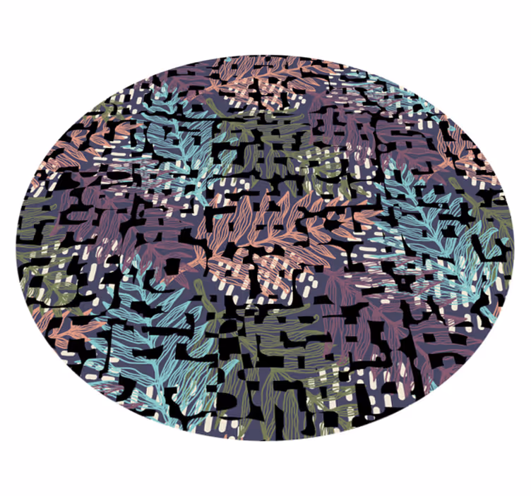 Tapis vinyle rond Floral splashy original coloré - TenStickers