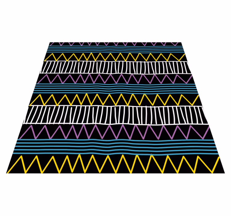 Tapis vinyle géométrique jeu de motifs colorés - TenStickers