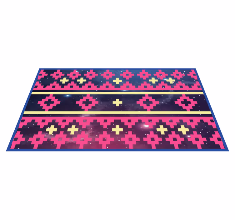 Tapis vinyle carte du monde motif géométrique du cosmos - TenStickers