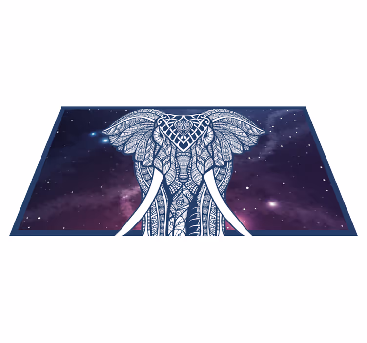 Tapis vinyle personnalisé art éléphant détaillé - TenStickers