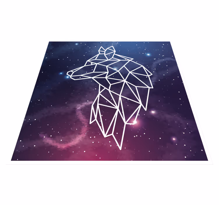 Tapis vinyle animal silhouette d'ours géométrique - TenStickers