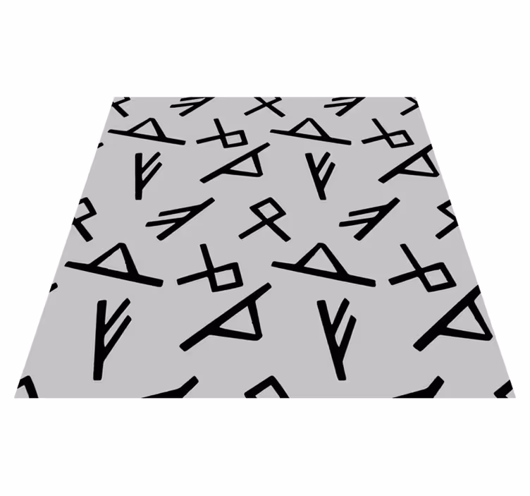 Tapis vinyle ethnique Design nordique gris et noir - TenStickers
