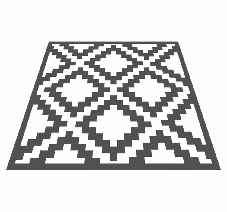 Tapis vinyle motif géométrique gris clair - TenStickers
