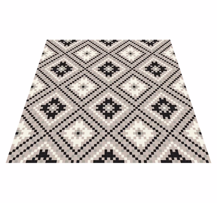 Tapis vinyle ethnique Design nordique losange beige - TenStickers