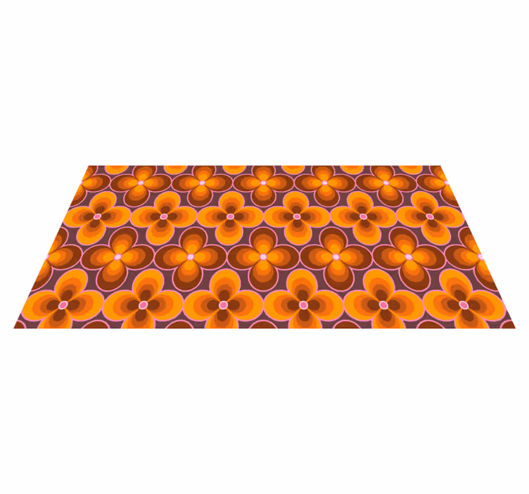Tapis vinyle vintage motif floral rétro - TenStickers