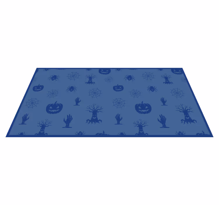 Tapis vinyle halloween thème bleu effrayant - TenStickers