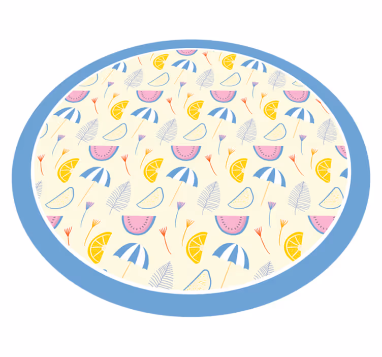 Tapis vinyle fleurs et plantes éléments d'été colorés - TenStickers