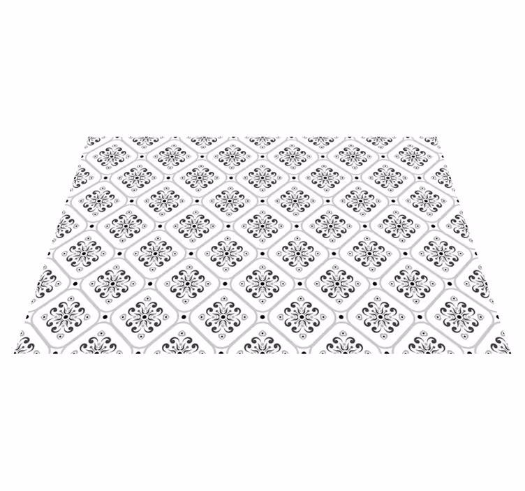 Tapis vinyle carreaux de ciment élégant noir et blanc - TenStickers