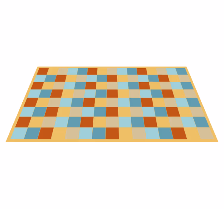 Tapis vinyle géométrique style damier - TenStickers