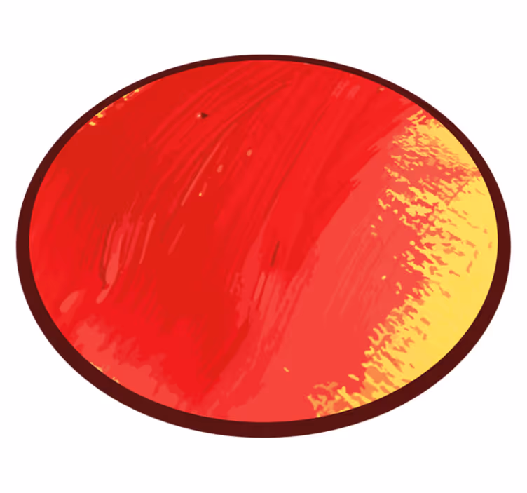 Tapis vinyle design moderne peinture rouge fond jaune - TenStickers