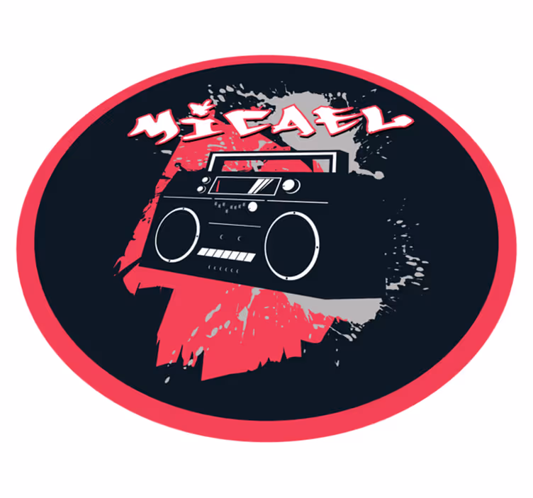 Tapis vinyle personnalisé thème boombox rétro - TenStickers