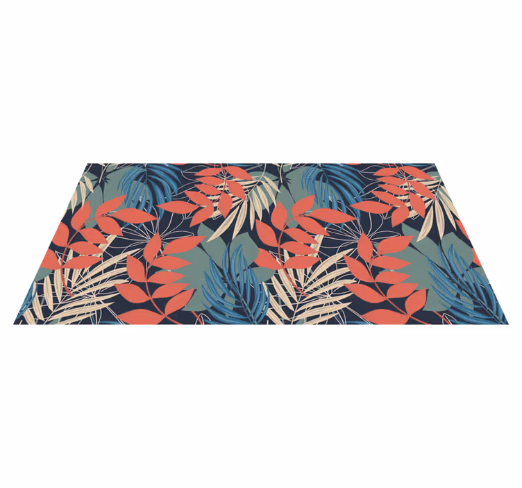 Tapis vinyle fleurs et plantes motif de feuilles vibrantes - TenStickers