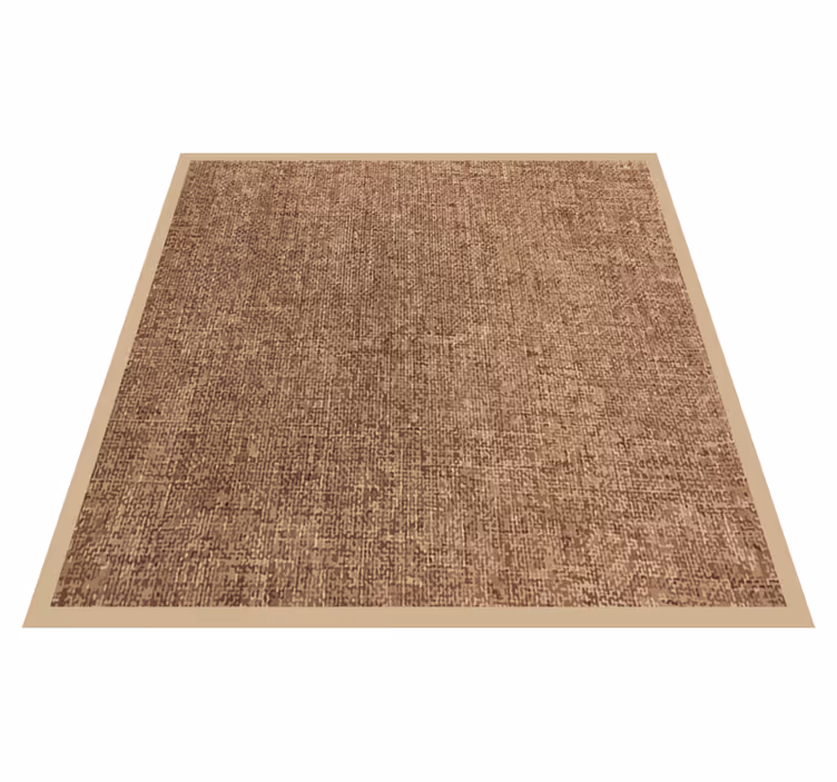 Tapis vinyle motif fibre naturelle beige - TenStickers