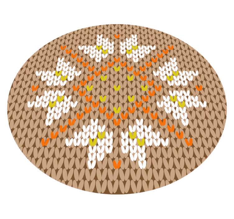 Tapis vinyle entrée style décoré de fleurs - TenStickers