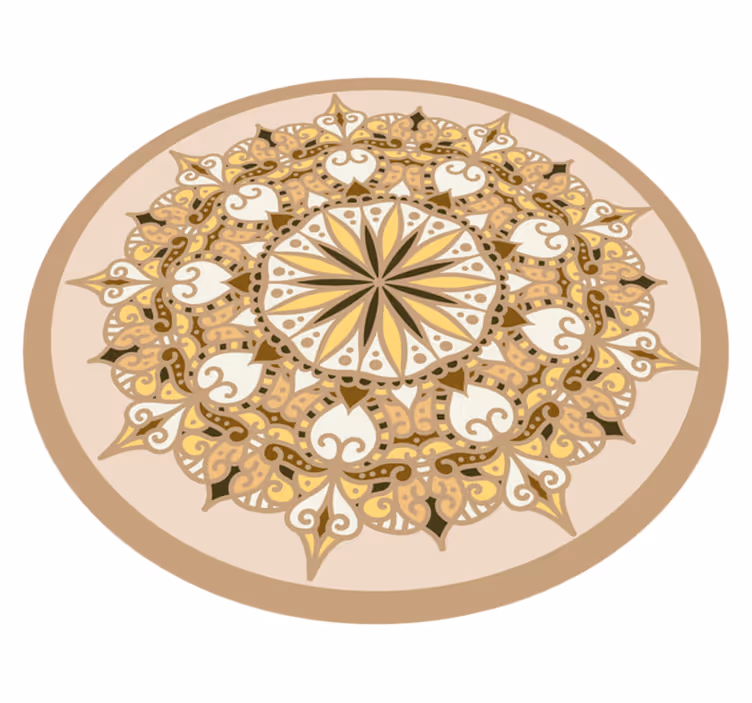 Tapis vinyle mandala doré élégant - TenStickers