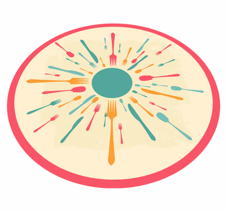 Tapis vinyle cuisine éclat de couverts colorés - TenStickers