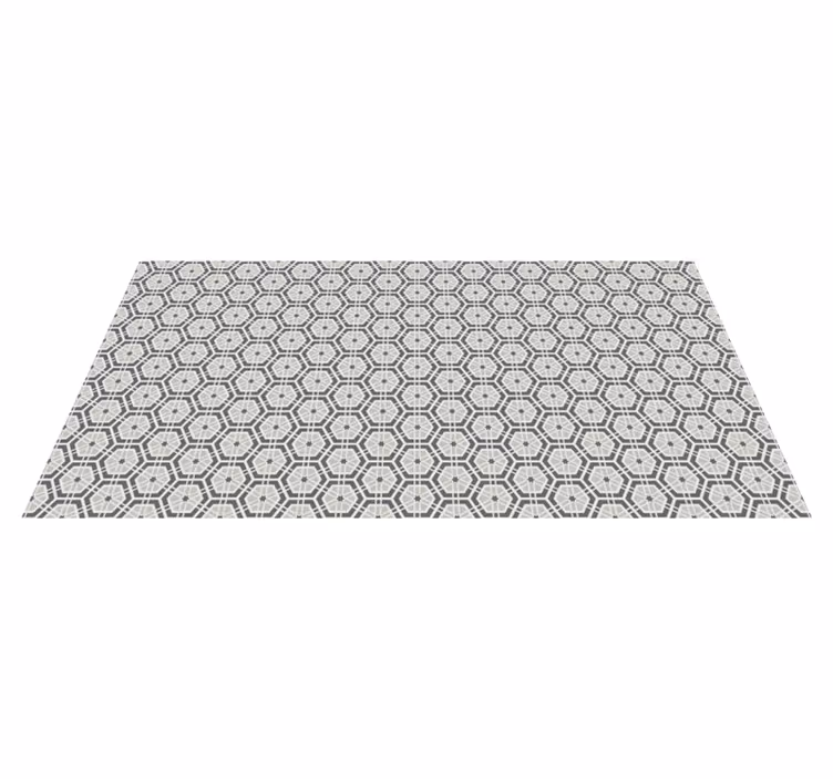 Tapis mosaique vinyle élégant motif d'hexagones gris - TenStickers