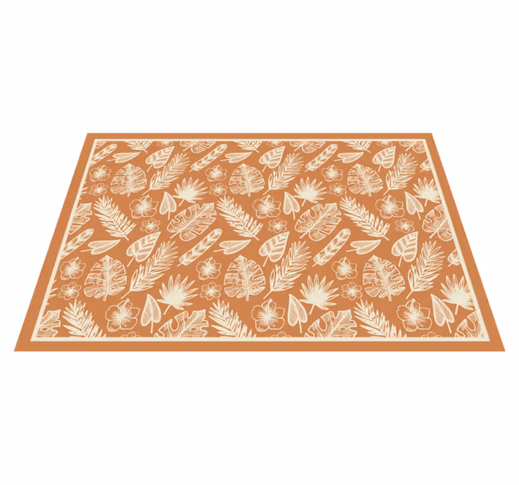Tapis vinyle fleurs et plantes inspiration tropicale - TenStickers