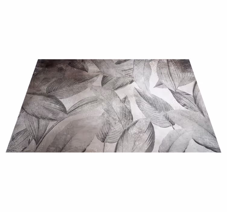 Tapis vinyle fleurs et plantes motif monochrome feuillu - TenStickers