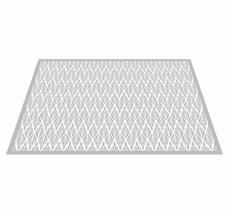 Tapis vinyle design moderne motif de feuilles grises - TenStickers
