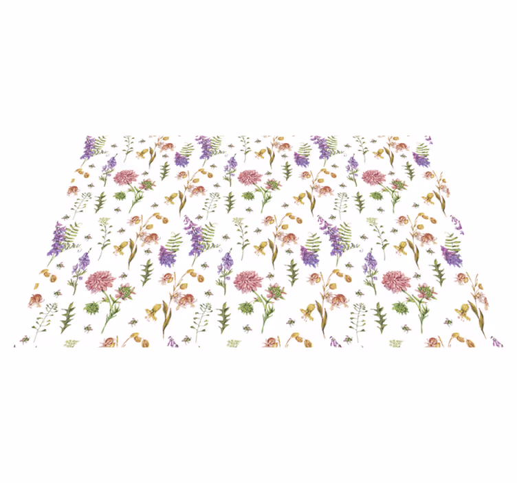 Tapis vinyle fleurs et plantes composition de fleurs vives - TenStickers