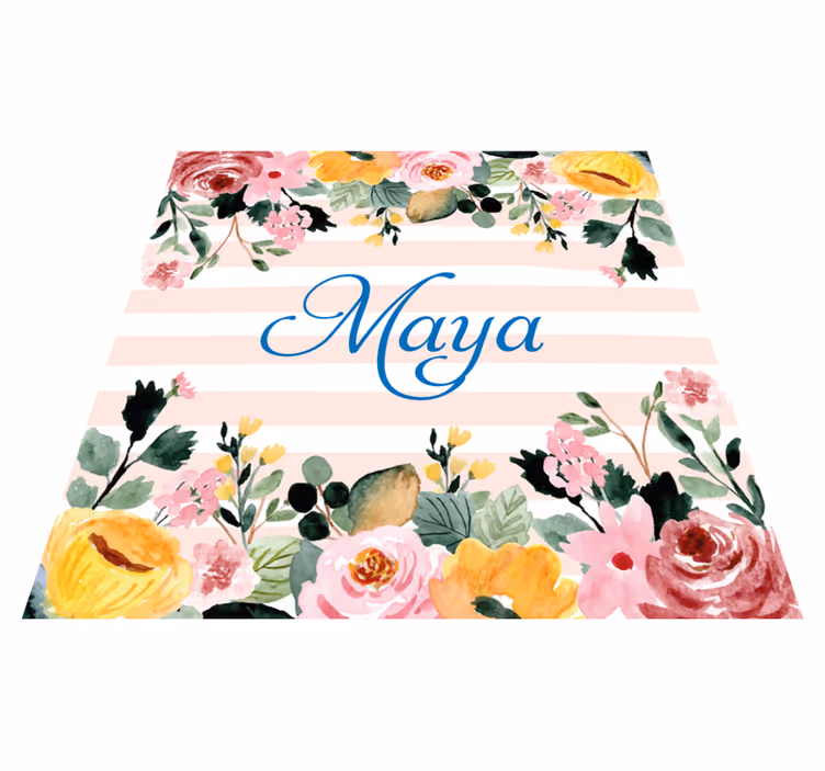 Tapis vinyle chambre personnalisation florale - TenStickers