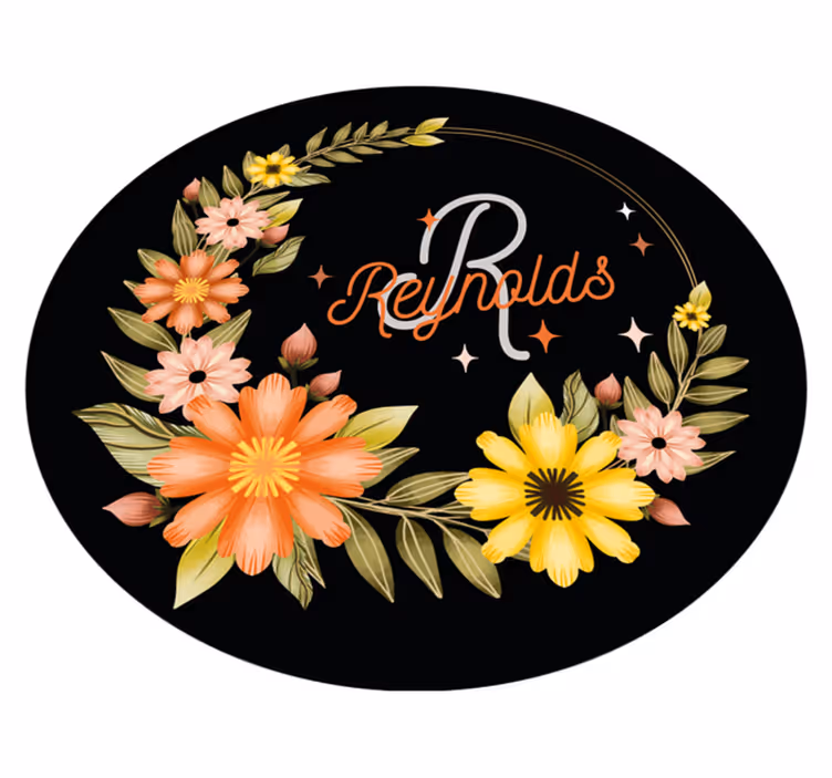 Tapis vinyle chambre nom floral de la couronne - TenStickers